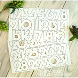 Чипборд ScrapBox — Набір чисел для різдвяного календаря (advent calendar Os-Hi-326)