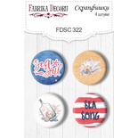 Скрап-фішки 4шт. Набір 322, Sea soul, ТМ Фабрика Декору