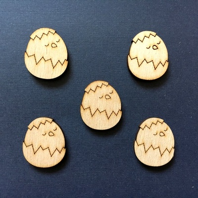 Деревʼяна фігурка WOOD-139 - Курчатко в шкаралупі, 1 штука