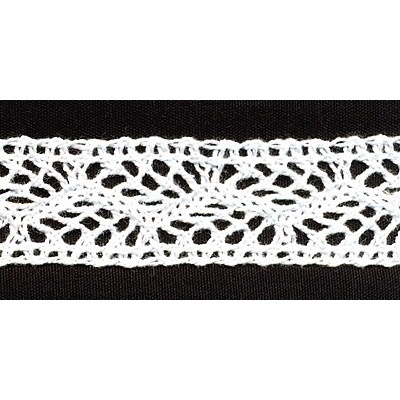 В’язане мереживо, колір білий, ширина 22 мм, довжина 90 см