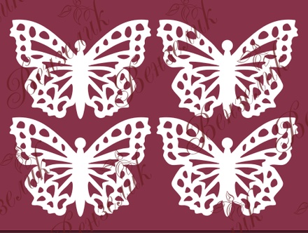 Чипборд від Вензелик - Набір метеликів 02, розмір: 36x51 мм