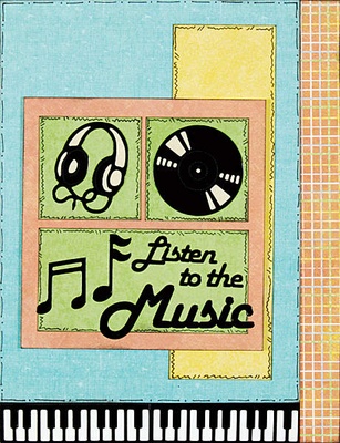 Набір наліпок - висічок HOTP - Music Dazzles Black, розмір 1022,5см, 33