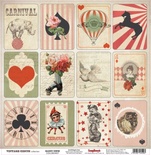 Лист бумаги для скрапбукинга от ScrapBerry's - Старый цирк  - Волшебная колода, 30,5 х 30,5 см