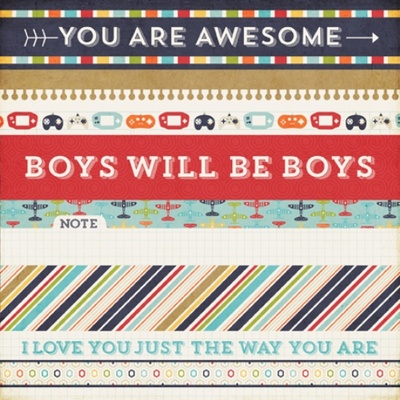 Аркуш скрап-паперу Echo Park - Boy Border Strips, 30x30 см