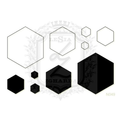 Акриловый штамп Lesia Zgharda N049 Соты и шестиугольники, набор из 10 штампов