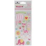 Наліпки від Paper House - Hello Baby Puffy Stickers - Pink 7,6x16,House0 см