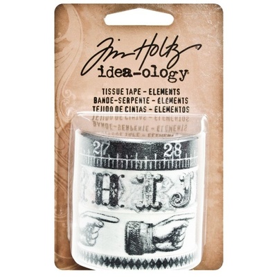 Бумажные скотчи Tim Holtz - Ideaology - Tissue Tape - Elements, 4 штуки