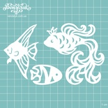 Чипборд від Вензелик - Набір рибок, розмір: від 4,5 до 8,6 см