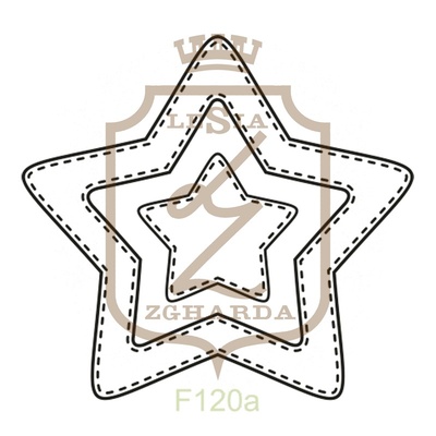 Набор акриловых штампов Lesia Zgharda F120a ЗІРОЧКИ ПРОШИТІ КОНТУР, 2 штуки, ширина 3.6 см.