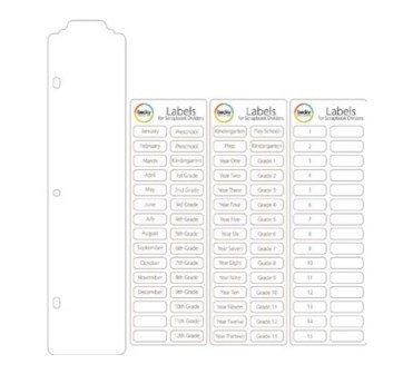 Набор разделителей и наклеек Project Life by Becky Higgins - Scrapbook Dividers - 15 pack + label sticker