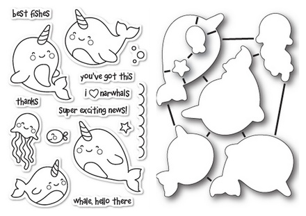 Набір ножів і штампів від Poppystamps - I'm a Narwhal