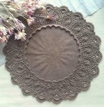 Затишний декор від LESHCHENKO - Вʼязана Серветка з ажурною каймою №62, 30 см, 1шт.