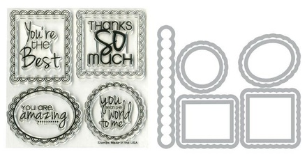 Ніж для вирубки і штампи від Sizzix - Framelits Die Set - Word Labels, 9 шт.