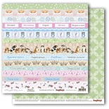 Папір для скрапбукінгу від ScrapBerryʼs - Шеббі Котики - Картки 1, 1 аркуш, 30,5x30,5см, 190 г/м², двосторонній