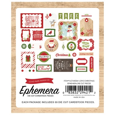 Висічки від Echo Park - I Love Christmas Ephemera Pack