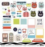 Лист бумаги для скрапбукинга от Polkadot  - Я путешествую!, коллекция На чемоданах, 30х30 см, плотность 190 гр\м2