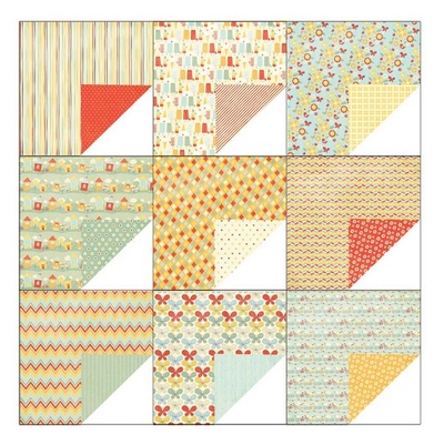 Набір паперу і висічок My Mind's Eye - On the Sunny Side, двосторонній, 30x30 см, 10 аркушів