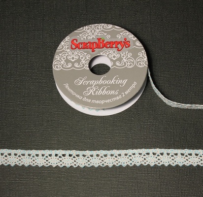 Тасьма мереживна від ScrapBerryʼs - мультиколір, блакитна, 1,1см, 2м