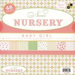 Набор бумаги DCWV - Nana's Nursery - Baby Girl Paper Stack, 30х30 см, 24 листа