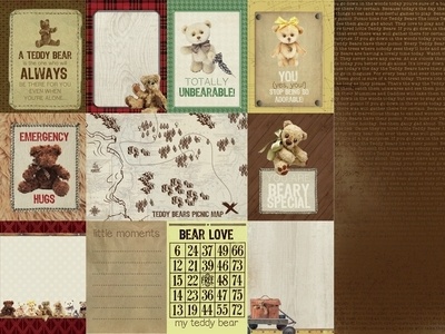 Лист скрапбумаги от Kaisercraft - Teddy Bears Picnic Collection-  Bear Love,  двустронний, 30х30 см
