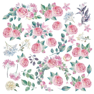 Аркуш з картинками для вирізання Mysterious garden 20x20см, ТМ Фабрика Декору