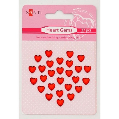 Набір самоклейних сердечок червоні, 27 шт., ТМ Santi