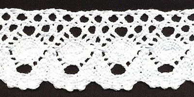 Мереживо в’язане, колір білий, ширина 47 мм, довжина 90 см