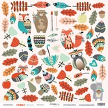 Аркуш одностороннього паперу для вирізання від Scrapmir - Квіти - Funny Friends, 30x30 см