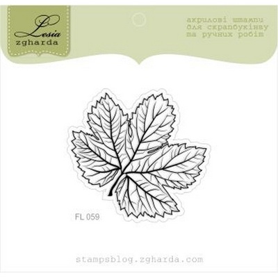 Акриловый штамп Lesia Zgharda FL059 Осенний листочек, размер 4,8x4,5 см