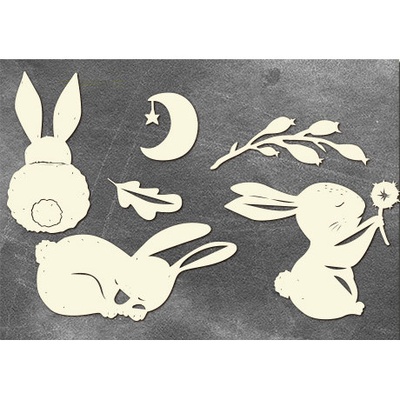 Набiр чіпбордiв Sweet bunny 10x15см #707, колір молочний, ТМ Фабрика Декору