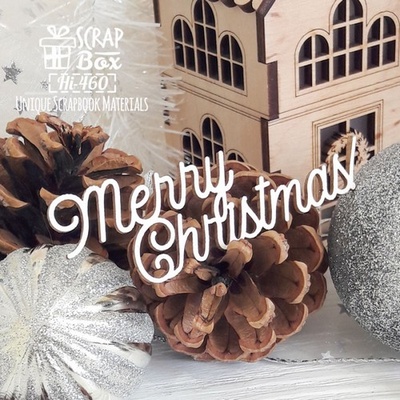 Чипборд ScrapBox — напис Merry Christmas! Hi-460