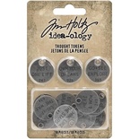 Набір металевих прикрас Tim Holtz - Idea - Ology Metal Typed Tokens, 18 штук, фрази