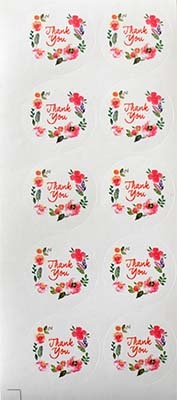 Стикеры декоративные от ScrapBerry's - Thank you, 2 л. по 10 шт