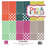 Набір паперу Echo Park "Dots & Stripes — Jewels", 30x30, 12 аркушів