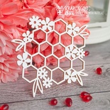 Чипборд ScrapBox - соти з квітами Hf-093