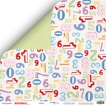 Аркуш двостороннього паперу Scrapmir - Цифри з колекції Birthday Party, 30x30 см