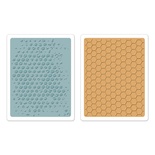 Папки для тиснения от Sizzix  - Texture Fades Embossing Folders 2PK - Bubble & Honeycomb Set, 2 шт.