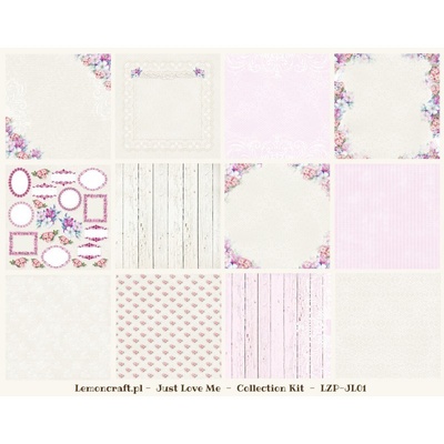 Набор скрапбумаги LemonCraft - Just Love Me, 30х30 см, с бонусом
