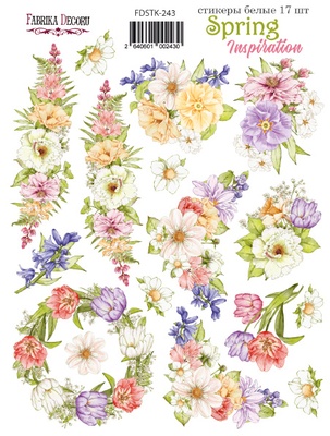 Набір наліпок (стікерів) 17 шт. Spring inspiration #243, ТМ Фабрика Декору