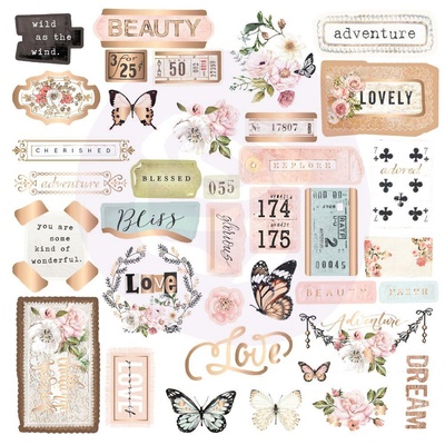 Набір висічок Prima - Apricot Honey Cardstock Ephemera, 37