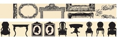 Набір клейових стрічок 7 Gypsies - Collage Tape - Frames & Silhouettes