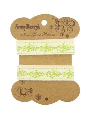 Стрічка з принтом від ScrapBerryʼs - Новий візерунок, бавовна, 15мм, 2 м