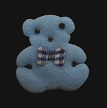 Прикраса з тканини "ведмедик", колір блакитний, розмір 4x4 см