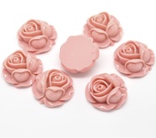 Кабашон "Квітка", колір рожевий, розмір 27x27 мм, 1 шт.