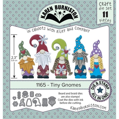 ПІД ЗАМОВЛЕННЯ - Karen Burniston Dies - Tiny Gnomes- Stamping Die Set