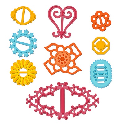 Ніж для вирубки від Spellbinders - Ribbon Buckles - Пряжка, 9 шт