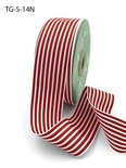 Стрічка 1.5 Inch Grosgrain MultiColor Striped Ribbon with Woven Edge, колір білий/червоний, ширина 38мм, довжина Inch0 см