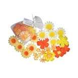 Декоративні паперові квіти, колір: зелений, помаранчевий, 2 - 5см, 25шт.