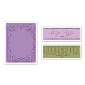 Форма для эмбоссирования от Sizzix - Textured Impressions Embossing Folders 3PK - Oval Lace Set - Кружевной Овал, 3 шт
