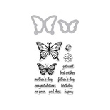 Набор ножей и штампов от Hero Arts -  Butterfly Pair Stamp&Cut, Бабочки и надписи